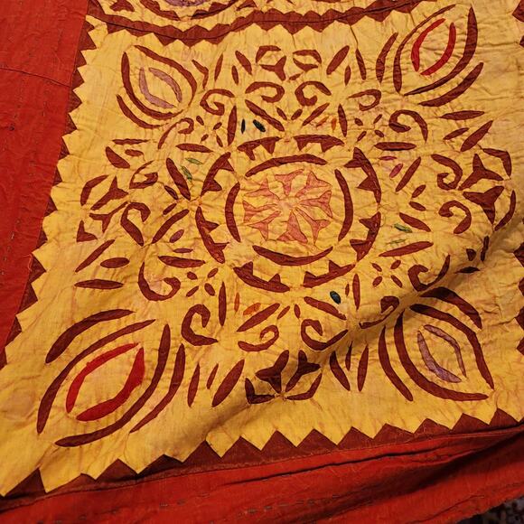 Lover King/ Queen Coverlet Bedspread Boho Applique Vintage Blanket Coverlet Handmade